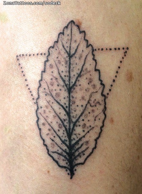 Tattoo photo Leaves, Pointillism