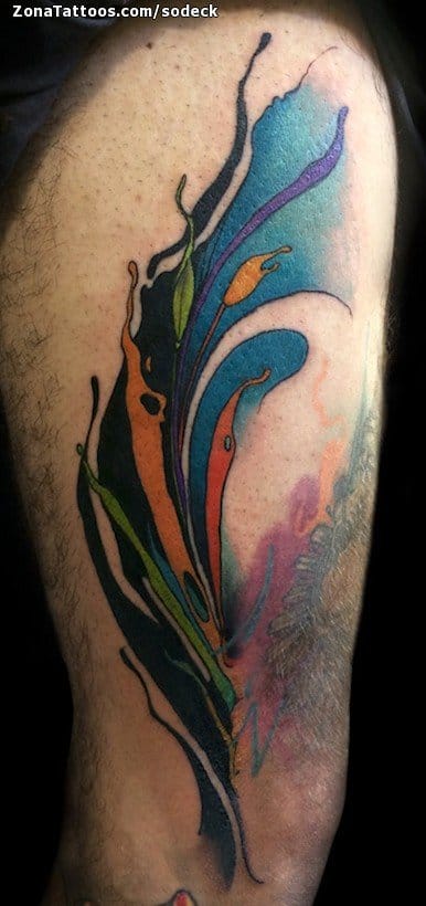 Tattoo photo Thigh, Leg, Watercolor