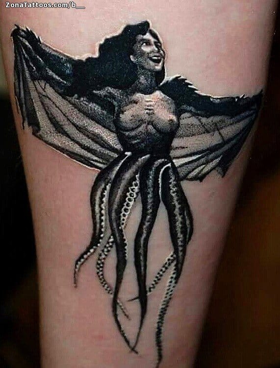 Tattoo photo Octopuses, People, Fantasy