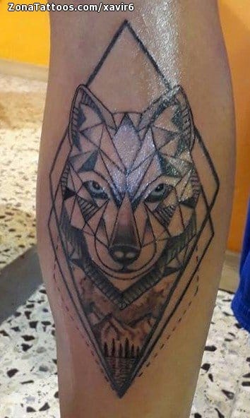 Foto de tatuaje Lobos, Geométricos, Animales