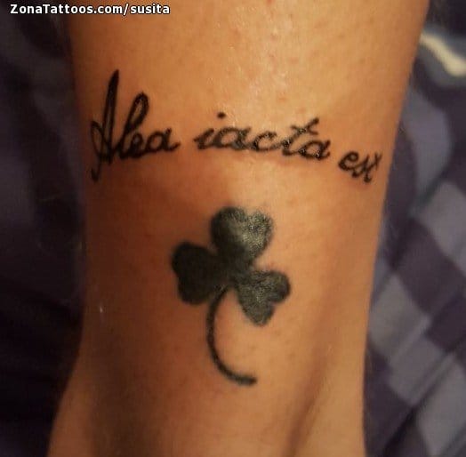 Tattoo photo Clovers, Latin, Letters