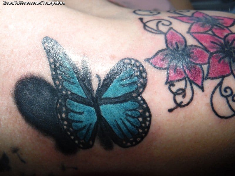 Foto de tatuaje Mariposas, Insectos, Flores