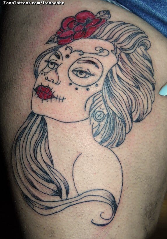 Tattoo photo Catrina, Thigh