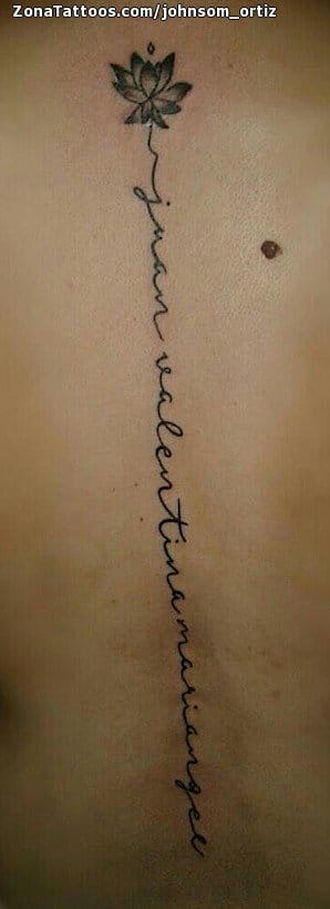 Tatuaje de Frases, Letras, Columna