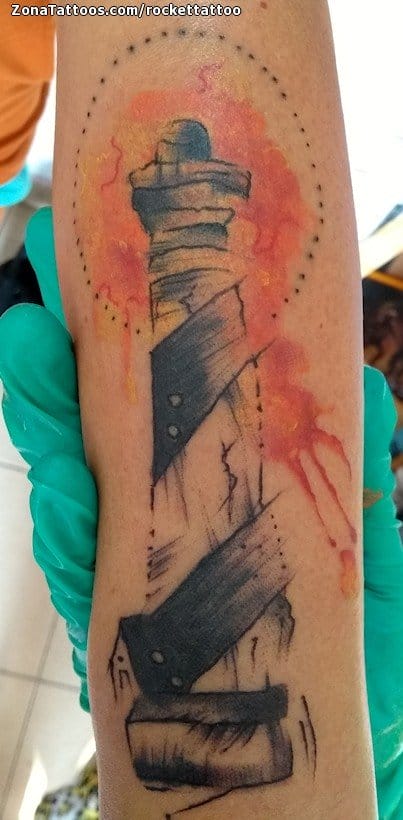 Foto de tatuaje Faros, Acuarela