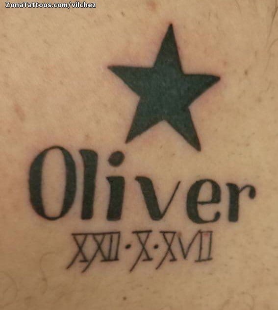 Tattoo of Oliver, Names, Letters