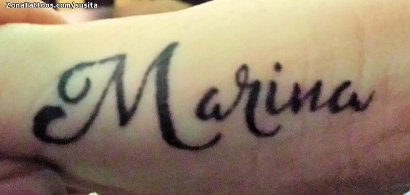 Foto de tatuaje Marina, Nombres, Letras