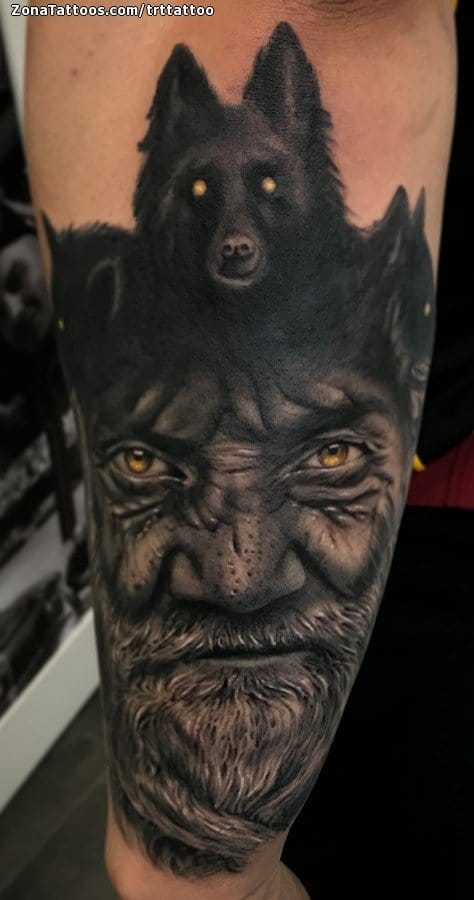 Tattoo photo Wolfs, Animals, Faces