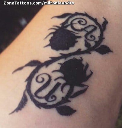 Tattoo photo Initials, Flowers, Plants