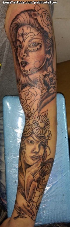 Tattoo photo Catrina, Sleeves, Arm