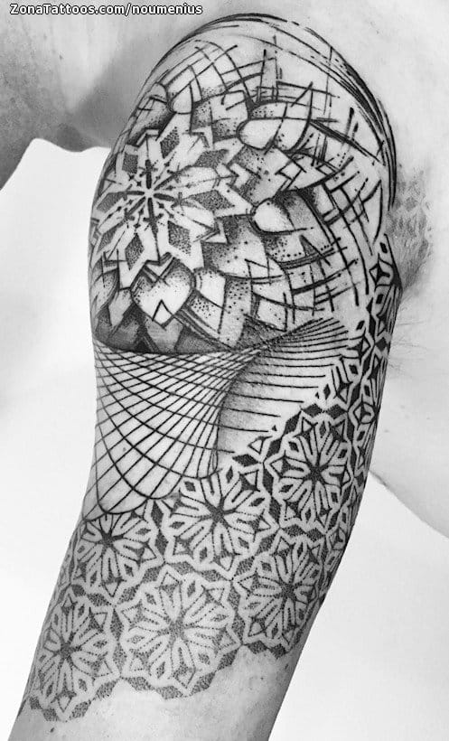 Foto de tatuaje Geométricos, Hombro, Mándalas