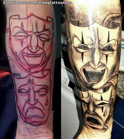 Talio Tattoo - Sketchy theatre masks for Yiannis #tattoo... | Facebook