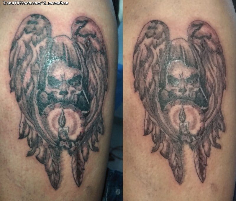 Foto de tatuaje Muertes, Velas, Alas