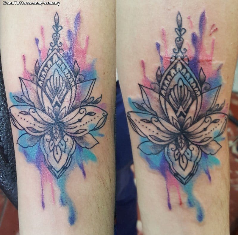 Tattoo photo Flowers, Mandalas, Watercolor