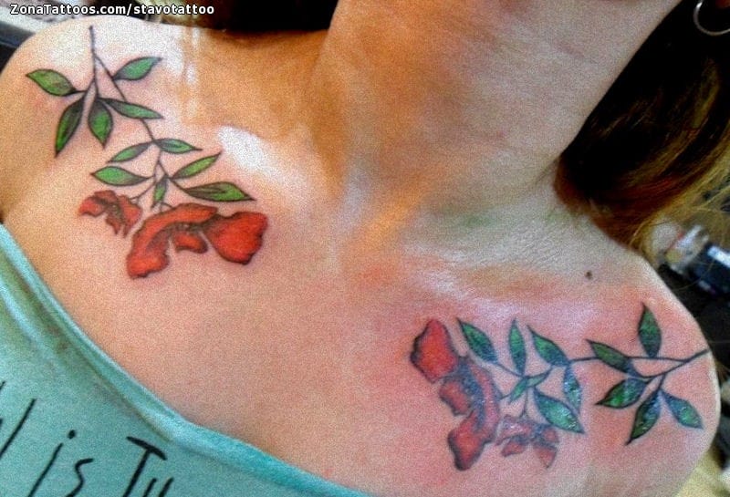 Tattoo photo Flowers, Shoulder