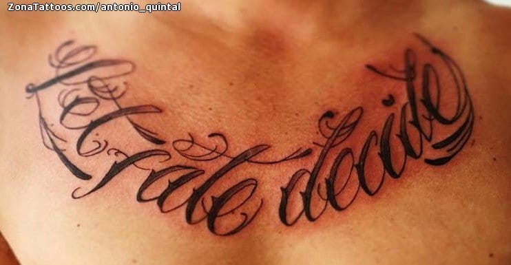 Tattoo photo Letters, Chest