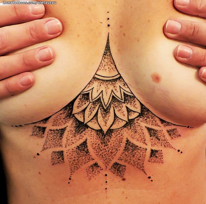 Tattoo photo Mandalas, Pointillism, Chest