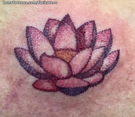 Tattoo photo Lotus, Flowers, Pointillism