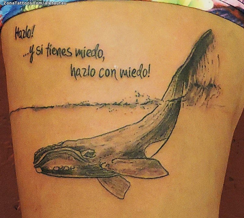 Foto de tatuaje Ballenas, Animales, Muslo