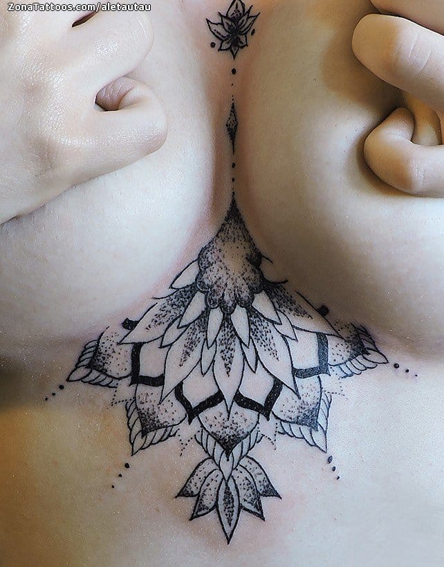 Tattoo photo Mandalas, Pointillism, Chest