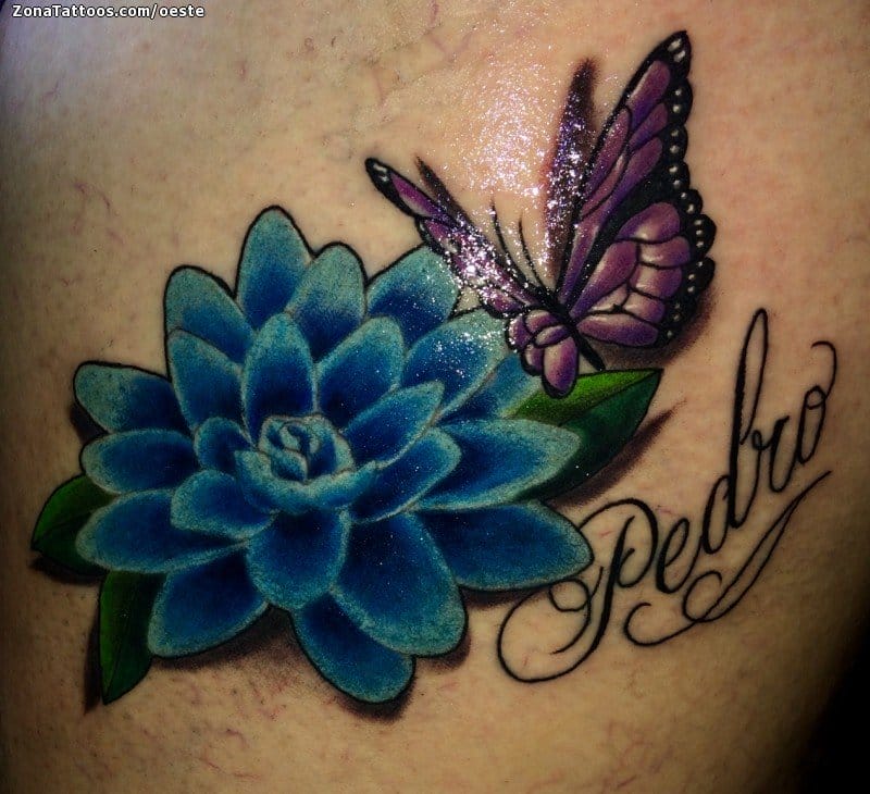 Tattoo photo Lotus, Flowers, Butterflies