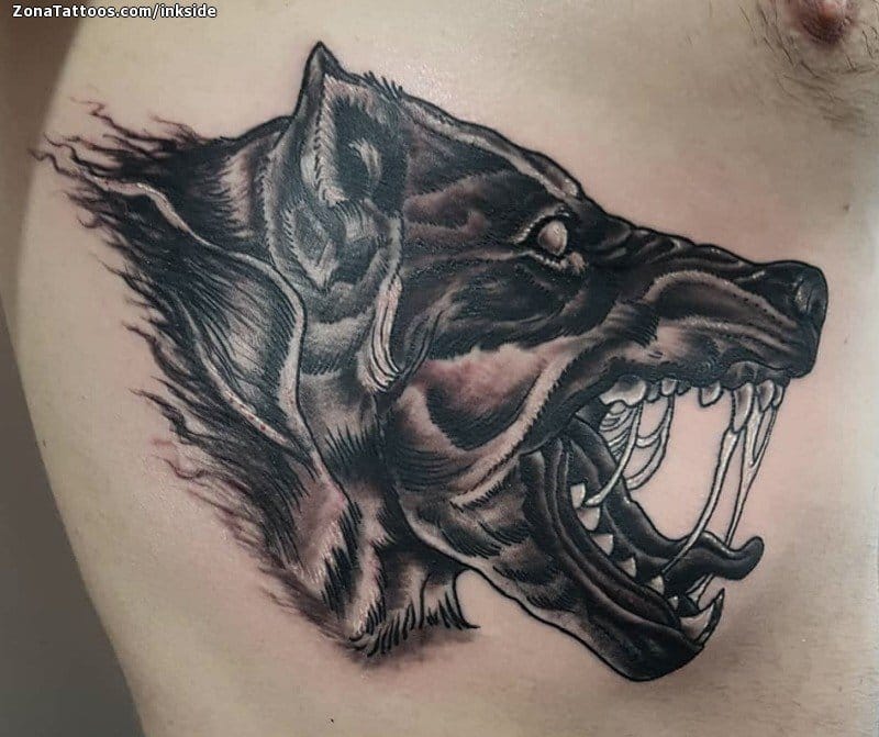 Foto de tatuaje Lobos, Animales, Pecho