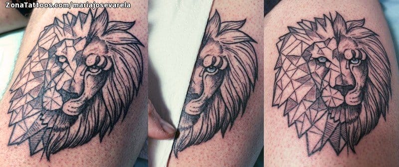 Tattoo photo Lions, Animals, Geometrics