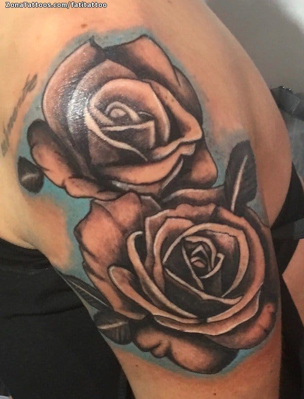 Tattoo photo Roses, Flowers, Shoulder