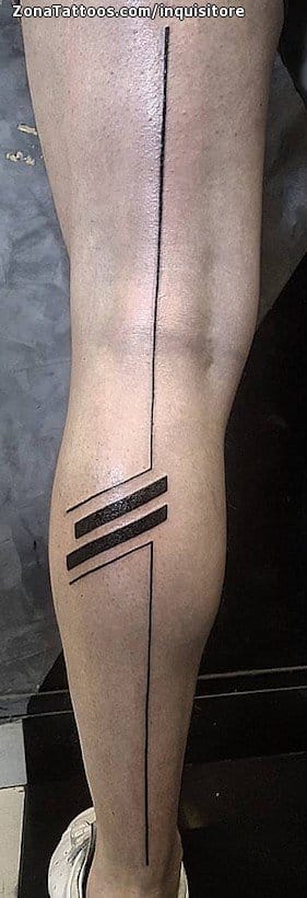 Tatuaje de Líneas, Pierna