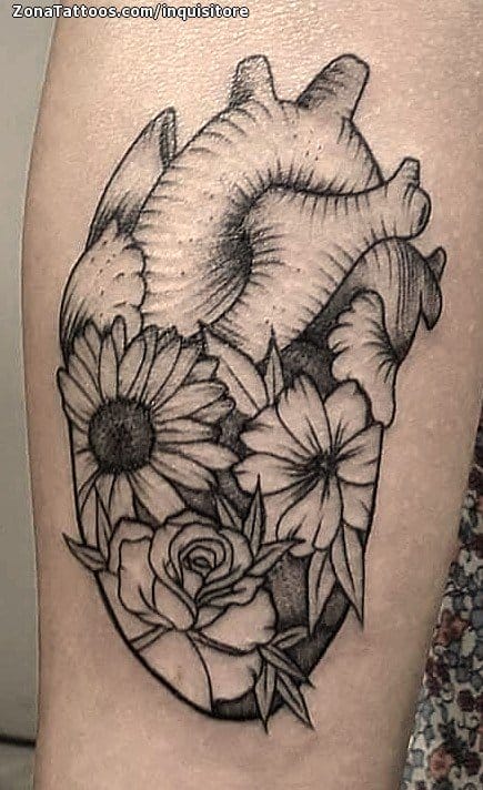 Tattoo photo Flowers, Hearts