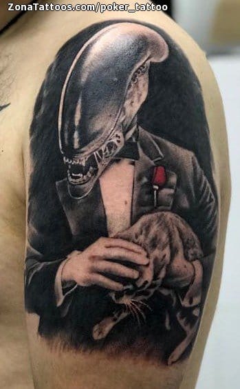 Tattoo photo Aliens, Cats, The Godfather