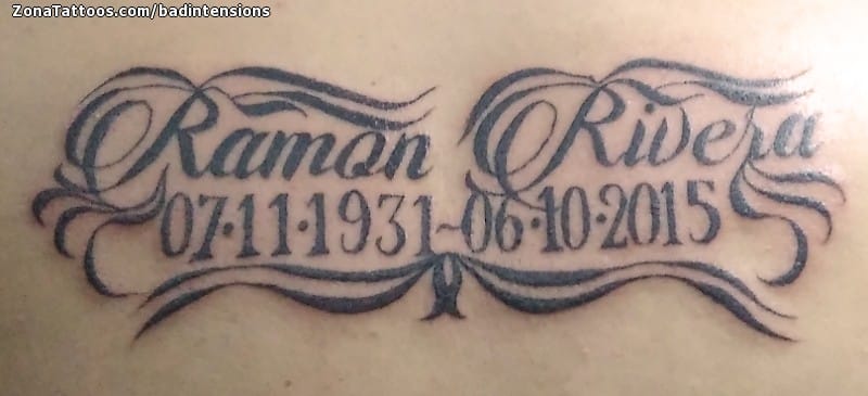 Foto de tatuaje Nombres, Letras, Números