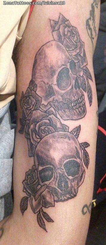 Tattoo photo Skulls, Arm, Roses