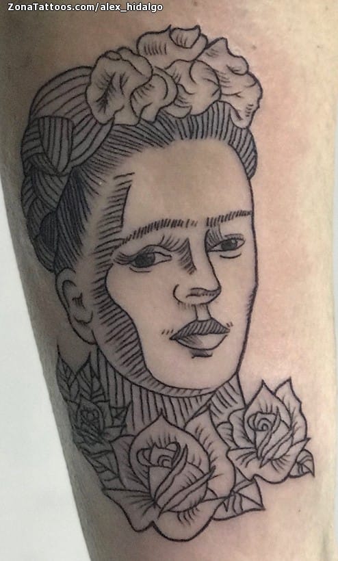 Foto de tatuaje Frida Kahlo, Rostros, Personas