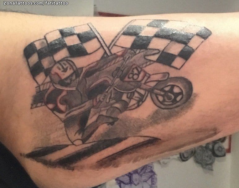 Foto de tatuaje Motos, Deportes, Banderas