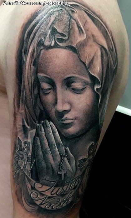 Tattoo photo Virgins, Sculptures, Shoulder