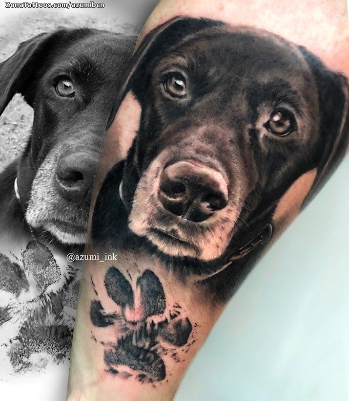 Foto de tatuaje Perros, Animales, Huellas