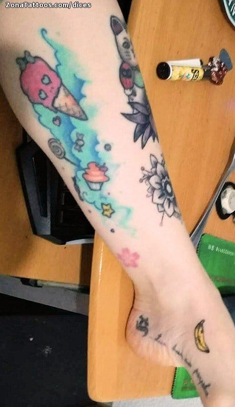 Foto de tatuaje Helados, Nubes, Dulces