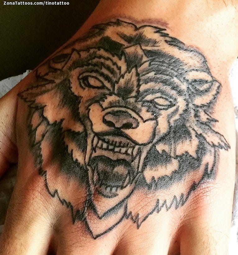 Foto de tatuaje Lobos, Animales, Mano