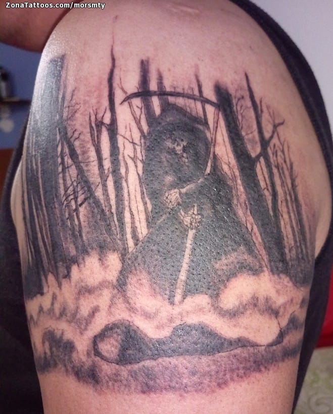 Tattoo photo Grim Reapers, Gothic, Shoulder