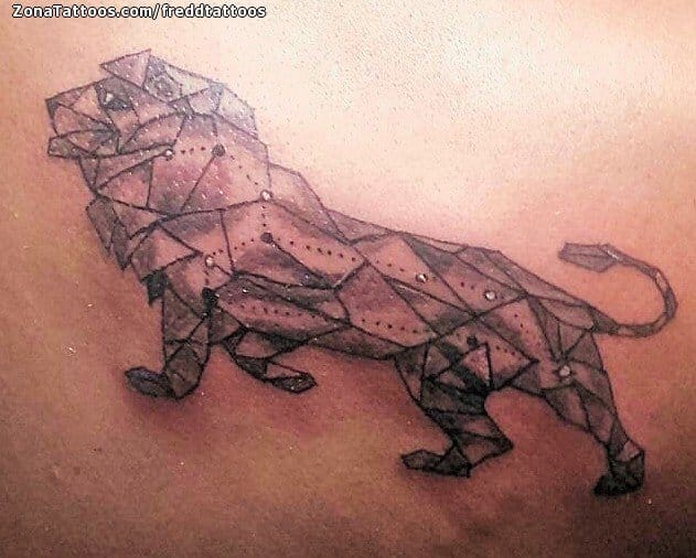 Foto de tatuaje Leones, Geométricos, Animales