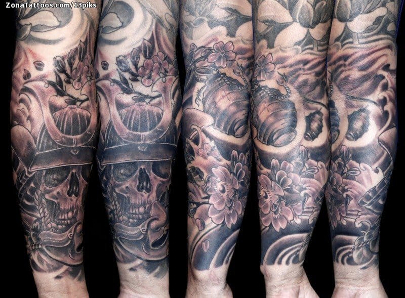 Tattoo photo Samurai, Asian, Sleeves