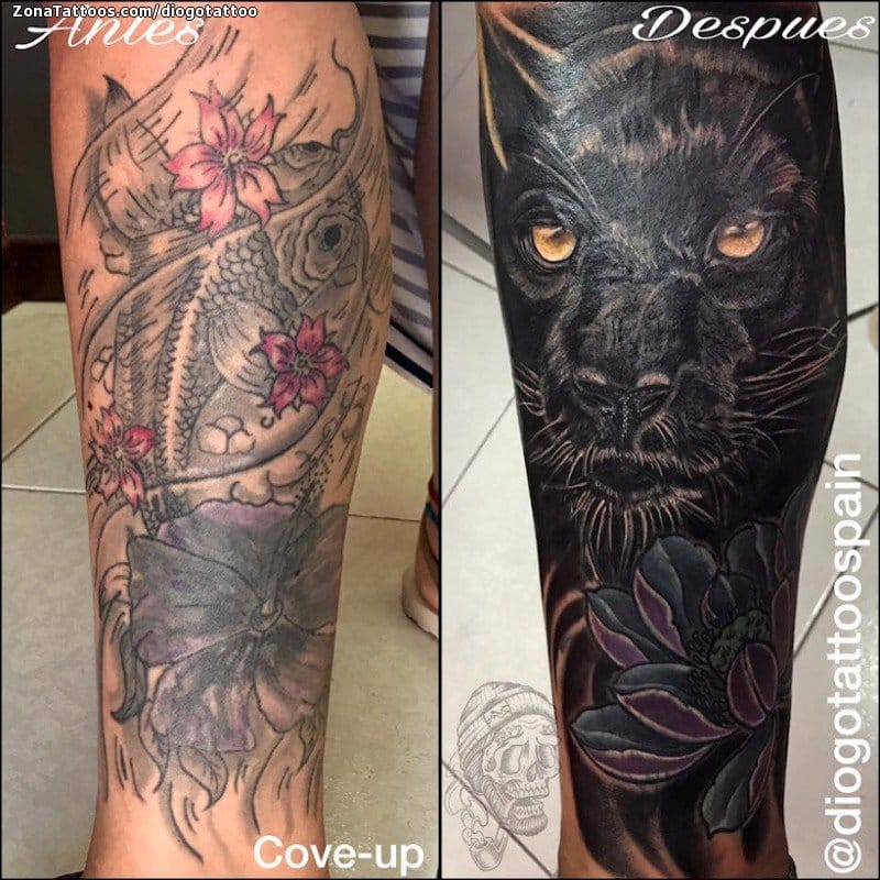 Tattoo of Cover Up, Panthers, Animals