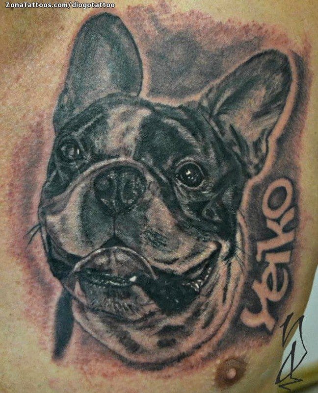 Foto de tatuaje Perros, Animales, Pecho