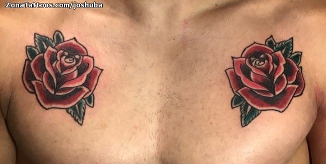 Tattoo photo Roses, Flowers, Chest