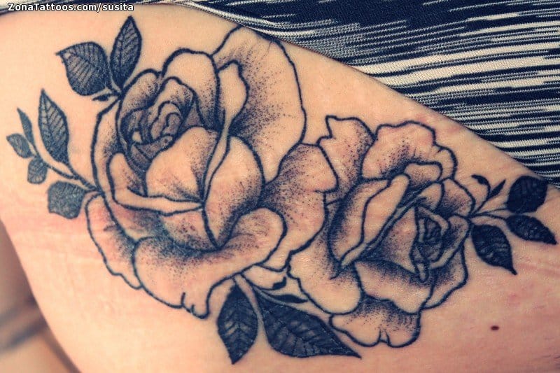 Tattoo photo Roses, Flowers