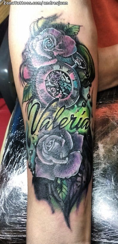 Foto de tatuaje Relojes, Valeria, Nombres