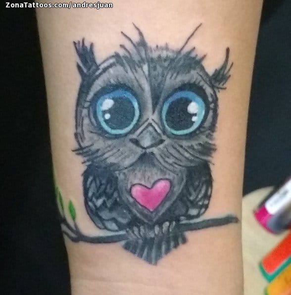 Tattoo photo Owls, Birds, Animals