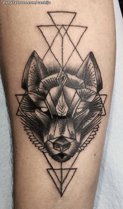 Tatuaje de Lobos, Geométricos, Animales