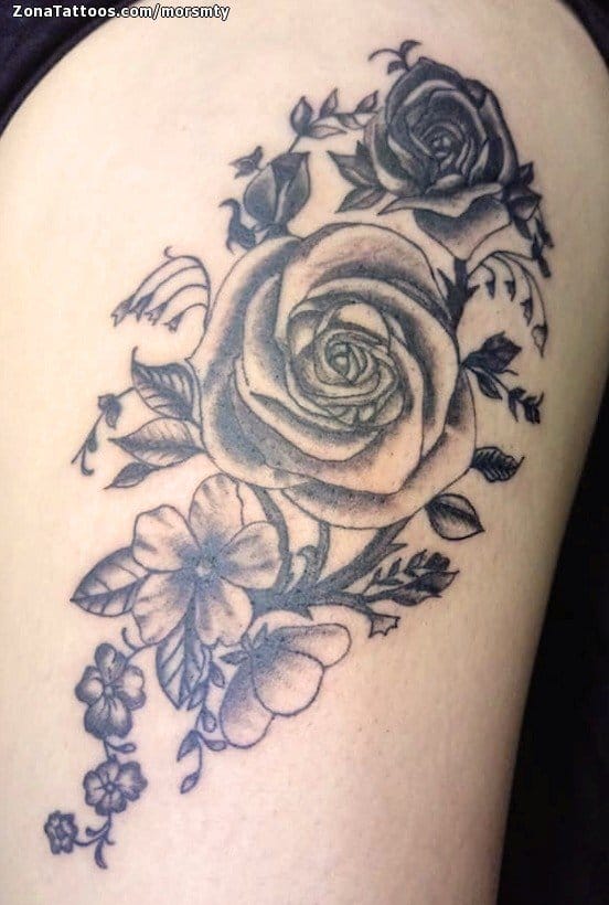 Tattoo photo Roses, Flowers